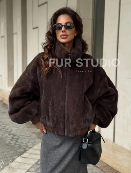 Норковая шуба - бомбер - фото 0