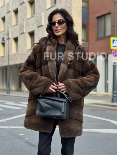 Шуба норковая коричневая - фото 6