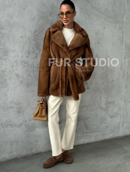 Шуба золотая - норковая - фото 5