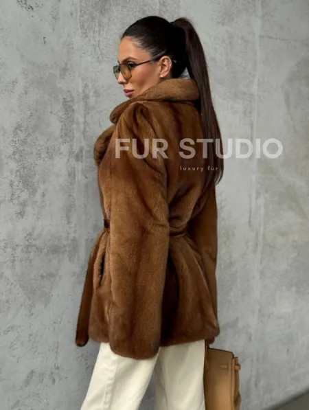 Шуба золотая - норковая - фото 9