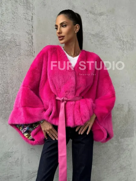 Короткая шуба из меха норки - фото 7