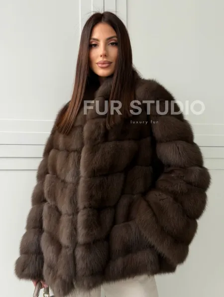 Женская шуба из меха куницы - фото 9