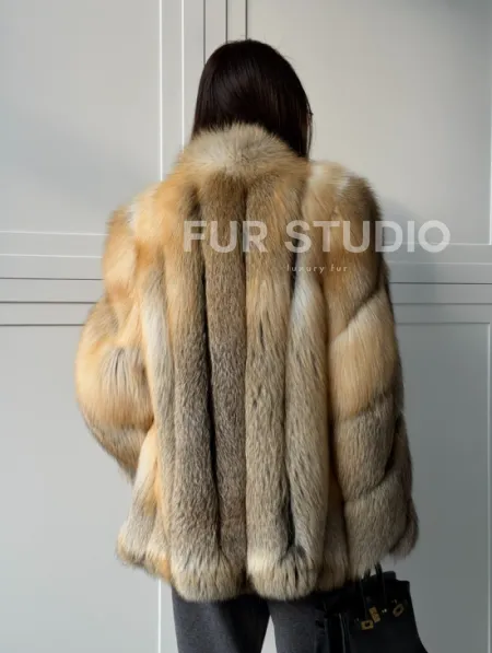 Полушубок из лисы - рукава косички - фото 17