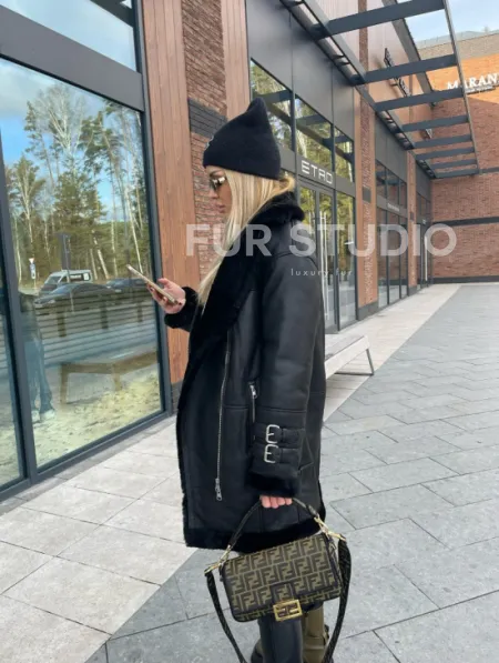 Дубленка авиатор удлиненная - фото 2