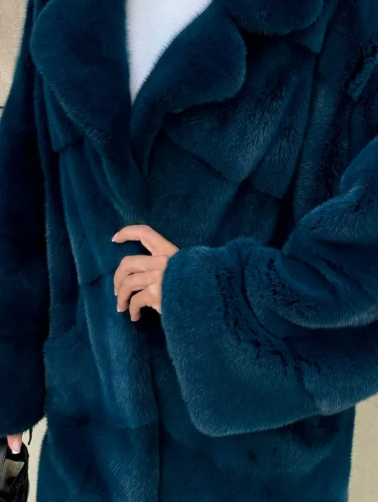 Шуба из аукционного меха норки NAFA английский воротник - фото 1