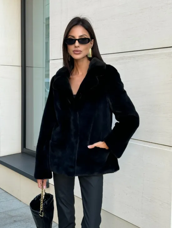 Шуба норковая SAGA FURS  пиджак автоледи - английский воротник - фото 0