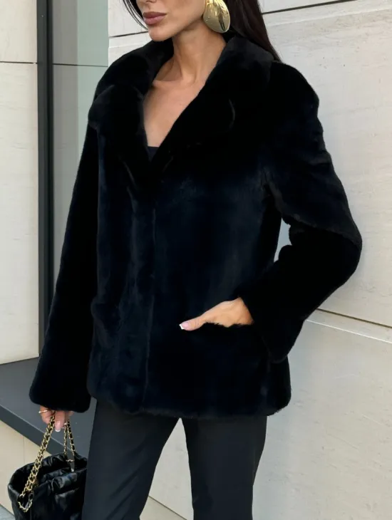 Шуба норковая SAGA FURS  пиджак автоледи - английский воротник - фото 2