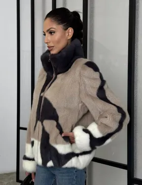 Норковая шуба - бомбер на молнии - фото 7