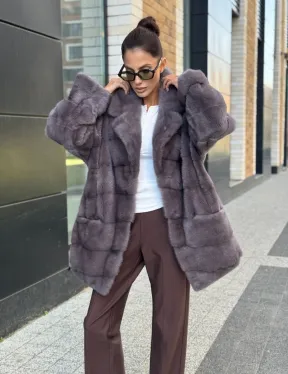 Шуба норковая - жакет лаванда - фото 8