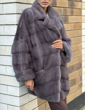 Шуба норковая - жакет лаванда - фото 3