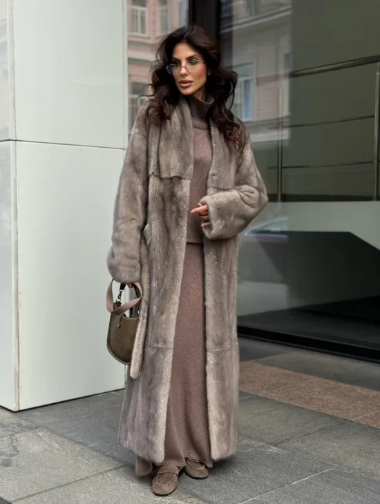 Длинная норковая шуба - фото 8