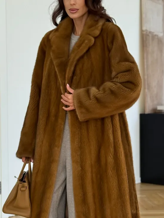 Шуба норковая золотая - фото 1