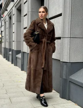 Норковая шуба - цвет соболь - фото 14