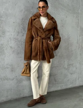 Шуба золотая - норковая - фото 5