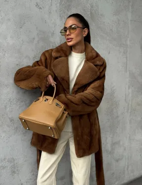 Шуба золотая - норковая - фото 12