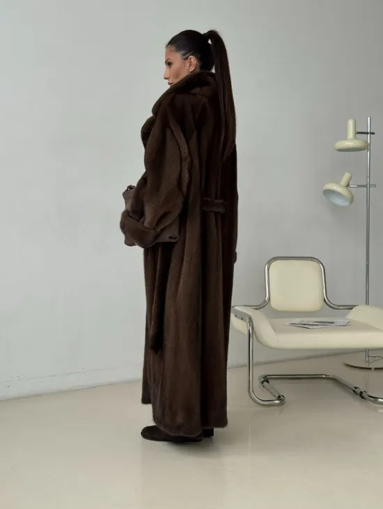 Длинная норковая шуба - фото 11