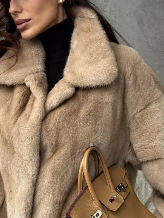 Норковый жакет с английским воротником - пастель - фото 1