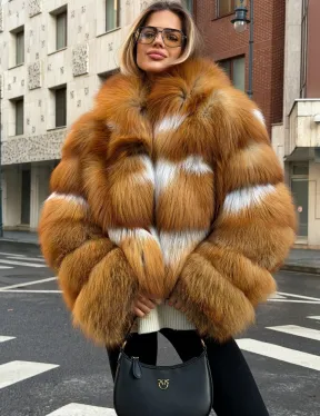 Шуба из лисы с капюшоном - фото 6