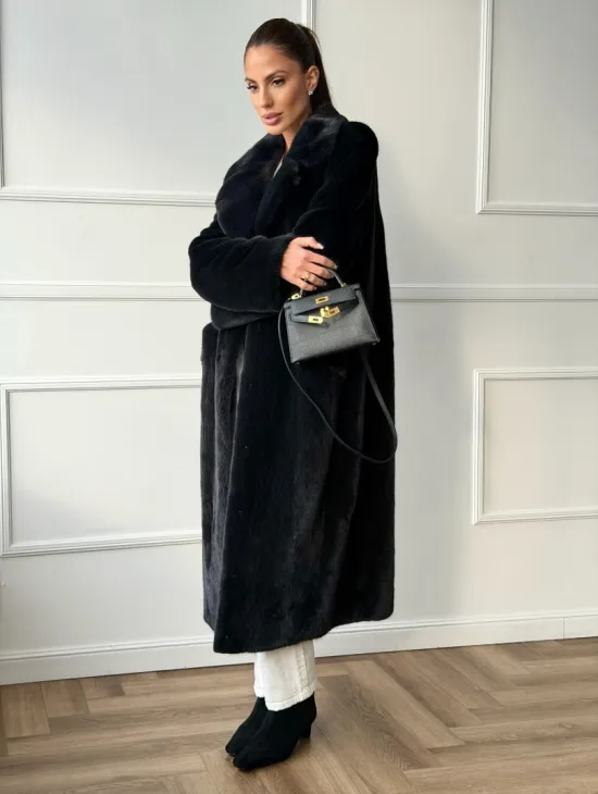 Норковая шуба с английским воротником - фото 5