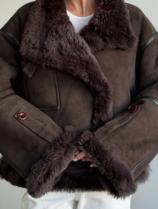 Женская двухсторонняя дубленка - фото 2