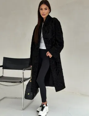 Черная шуба из каракуля - фото 3