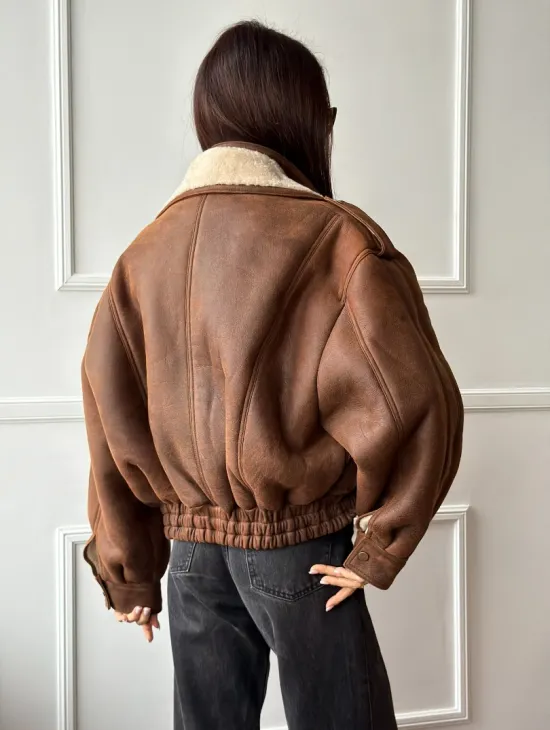 Молодежная куртка - дубленка из овчины - фото 4