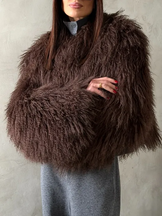 Модный полушубок из ламы - фото 3