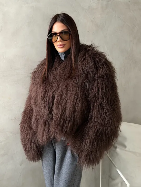 Модный полушубок из ламы - фото 8