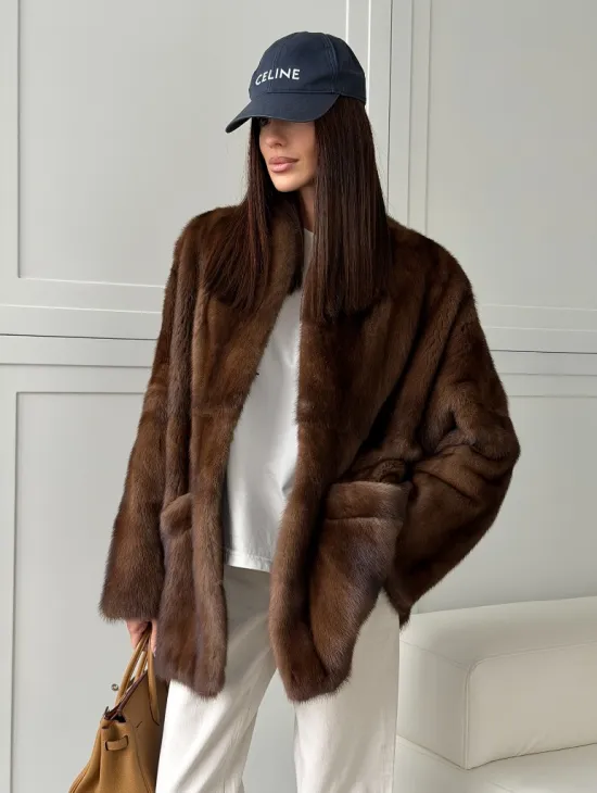 Норковая шуба под куницу (лесная норка) - фото 10