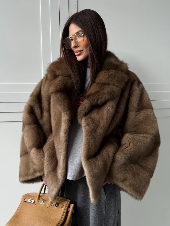 Куртка из меха норки - воротник куница - фото 15