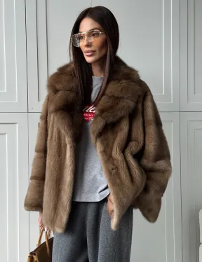 Куртка из меха норки - воротник куница - фото 14