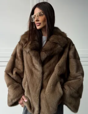 Куртка из меха норки - воротник куница - фото 8