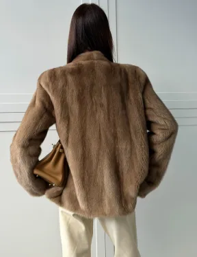Женский норковый полушубок пастель - фото 9