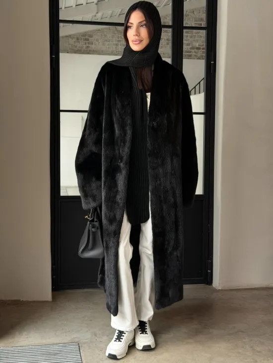 Шуба норка Blackglama V-образный ворот - фото 12