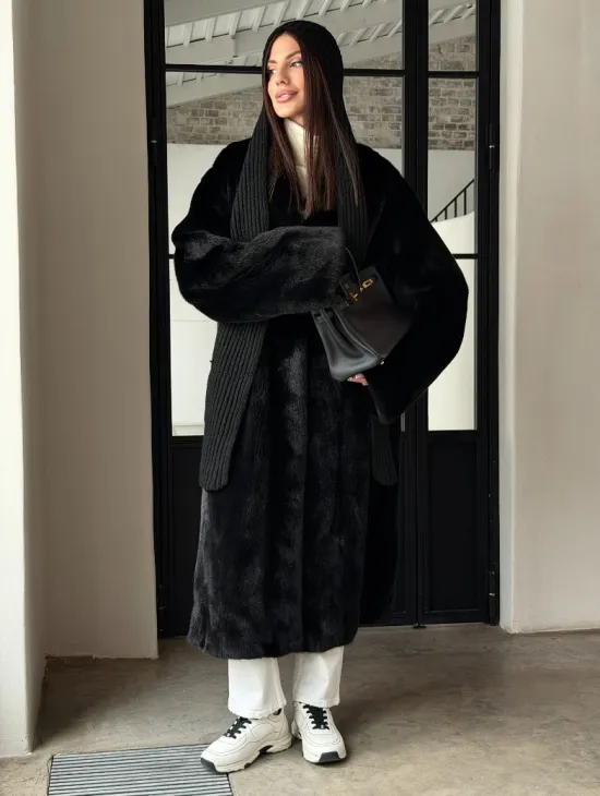 Шуба норка Blackglama V-образный ворот - фото 18