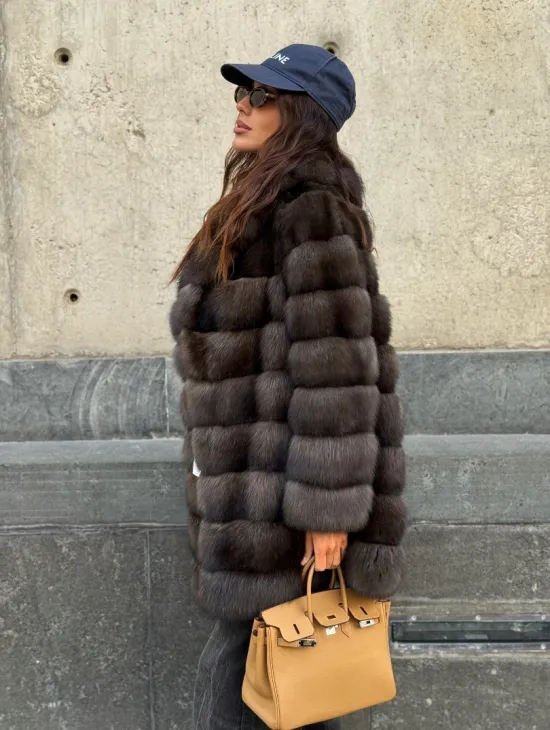 Шуба из меха баргузинского соболя - седина 2 - фото 12