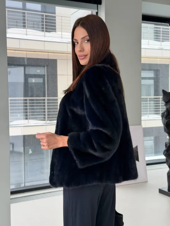 Укороченный норковый жакет - фото 9