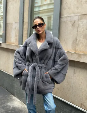 Норковое пончо - VELVET - фото 3