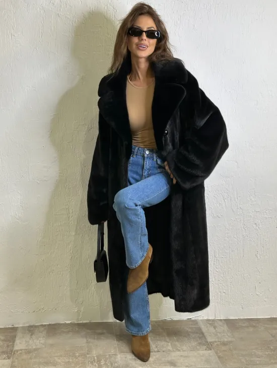 Норка BLACKGLAMA роспуск, английский воротник, кимоно - фото 7