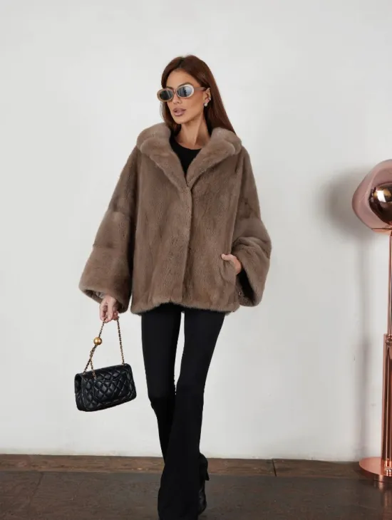 Шуба Premium Style свободного кроя из меха норки - фото 3