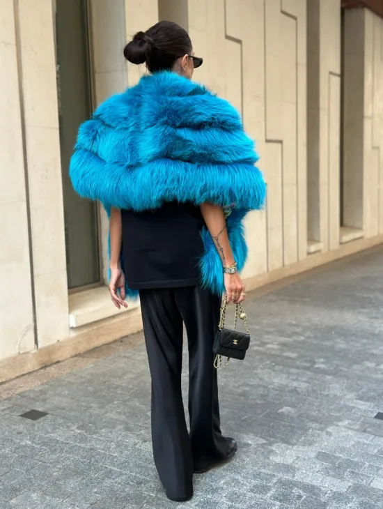 Накидка женская из меха чернобурки - Тиффани - фото 7